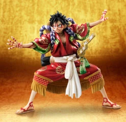 MegaHouse Portrait.Of.Pirates One Piece KABUKI EDITION Monkey D Luffy 1/8 PVC Figure -KURAMA TOYS Sales Store 003 51156.1456823399