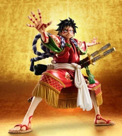 MegaHouse Portrait.Of.Pirates One Piece KABUKI EDITION Monkey D Luffy 1/8 PVC Figure -KURAMA TOYS Sales Store 005 28727.1456823399