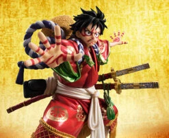 MegaHouse Portrait.Of.Pirates One Piece KABUKI EDITION Monkey D Luffy 1/8 PVC Figure -KURAMA TOYS Sales Store 007 28492.1456823399