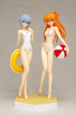 Wave Rei Ayanami & Asuka Langley Soryu Comic Ver SET Beach Queens 1/10 PVC Figure