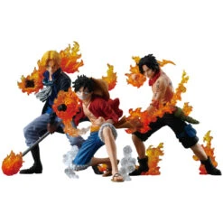 BANDAI Premium One Piece ATTACK STYLING Three Brothers Of Flame SET Of 3 PVC Figure